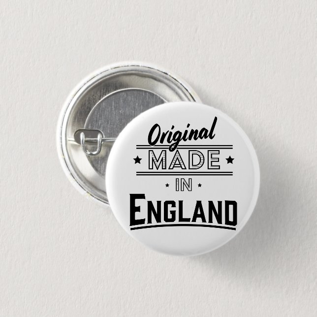 Original Made in England 3 Cm Round Badge (Front & Back)
