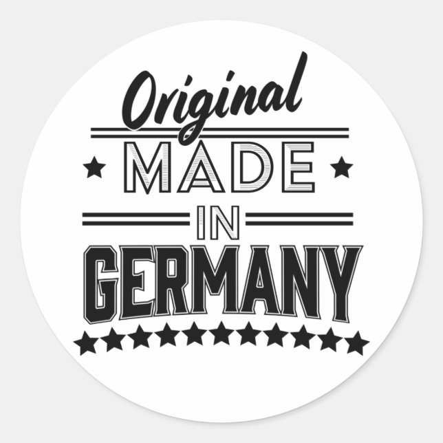 Original made in Germany Classic Round Sticker (Front)