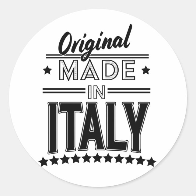 Original made in Italy logo Classic Round Sticker (Front)