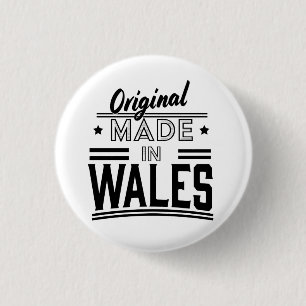 Original made in Wales Stainless Steel Water Bottl 3 Cm Round Badge