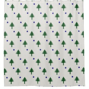 Original Maine Flag Shower Curtain