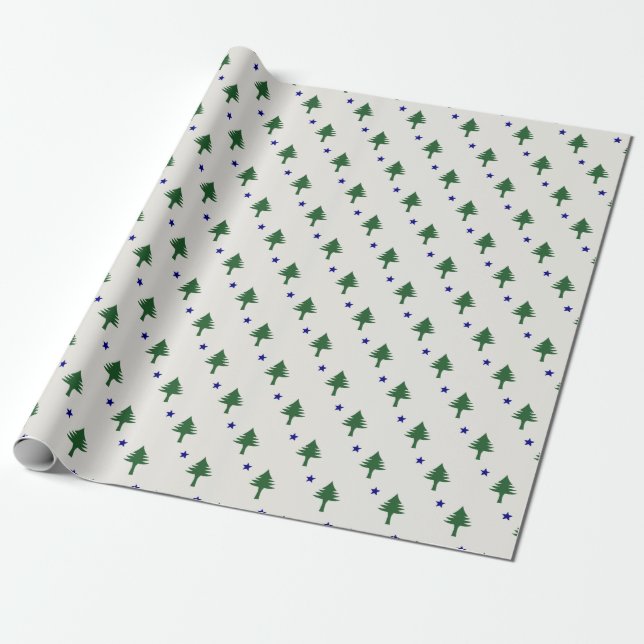Original Maine Flag Wrapping Paper (Unrolled)
