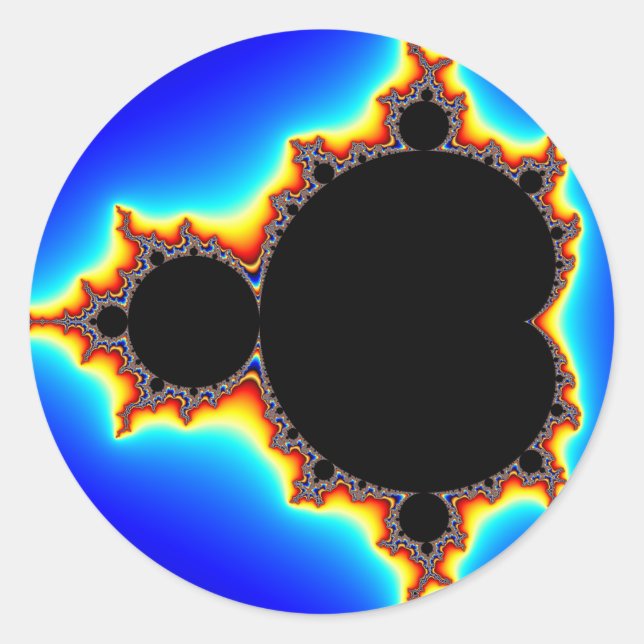 Original Mandelbrot Set 03 - Fractal Classic Round Sticker (Front)