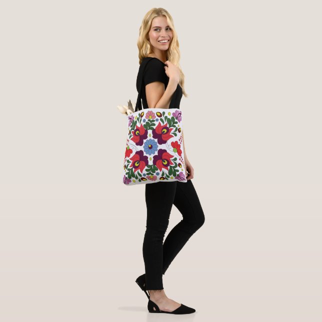 Original Matyo Hungarian Folk Custom Name Tote Bag (On Model)