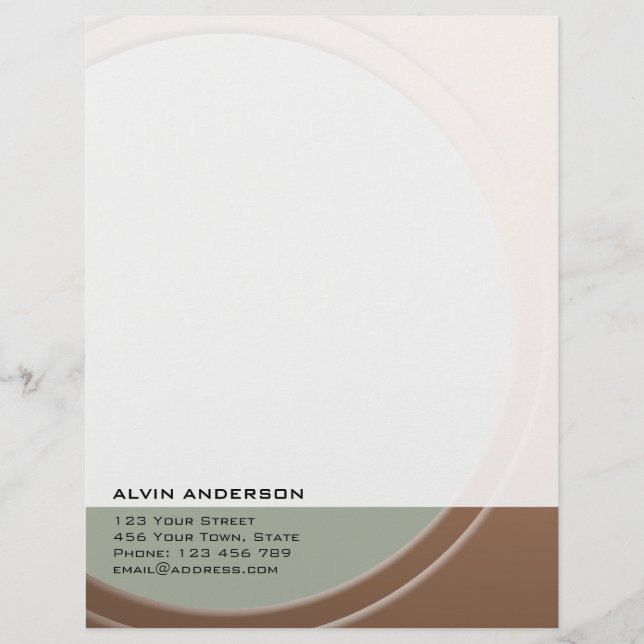Original Metallic Customisable any Text and Colour Letterhead Template (Front)