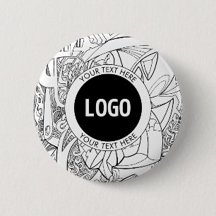 Original Modern Line Artwork & Your Logo 6 Cm Round Badge