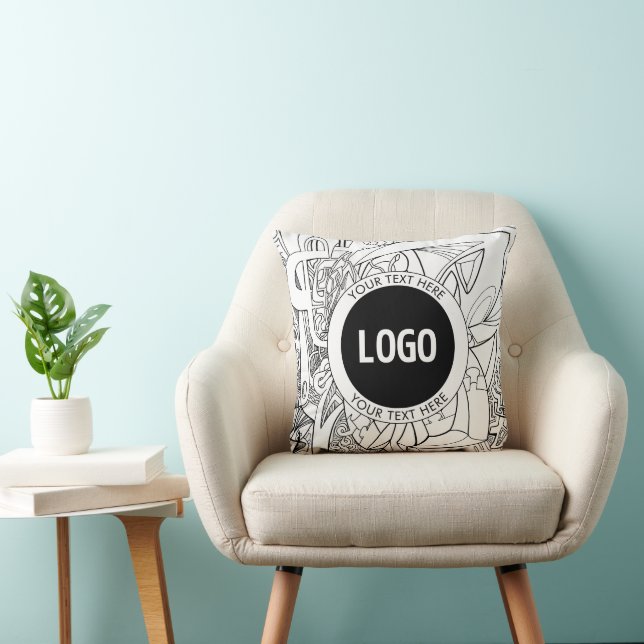 Original Modern Line Artwork & Your Logo Cushion (Chair)