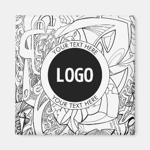 Original Modern Line Artwork & Your Logo Magnet