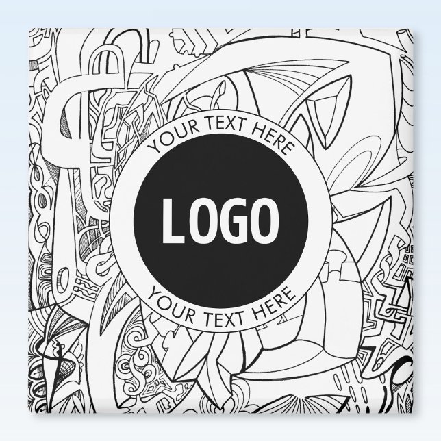 Original Modern Line Artwork & Your Logo Magnet (Creator Uploaded)