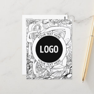 Original Modern Line Artwork & Your Logo Postcard