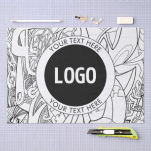 Original Modern Line Artwork & Your Logo Tissue Paper