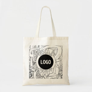 Original Modern Line Artwork & Your Logo Tote Bag