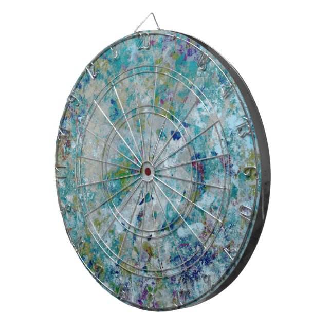 Original Modern One Of A Kind Abstract Art Design Dartboard (Front Right)