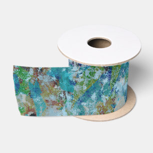 Original Modern One Of A Kind Abstract Art Design Satin Ribbon