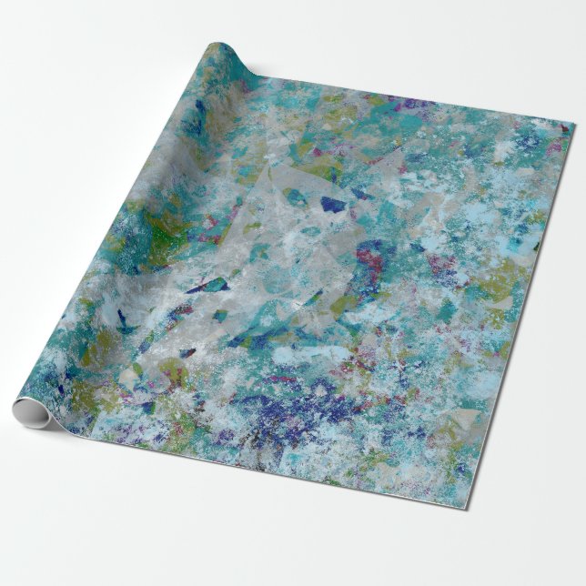 Original Modern One Of A Kind Abstract Art Design Wrapping Paper (Unrolled)