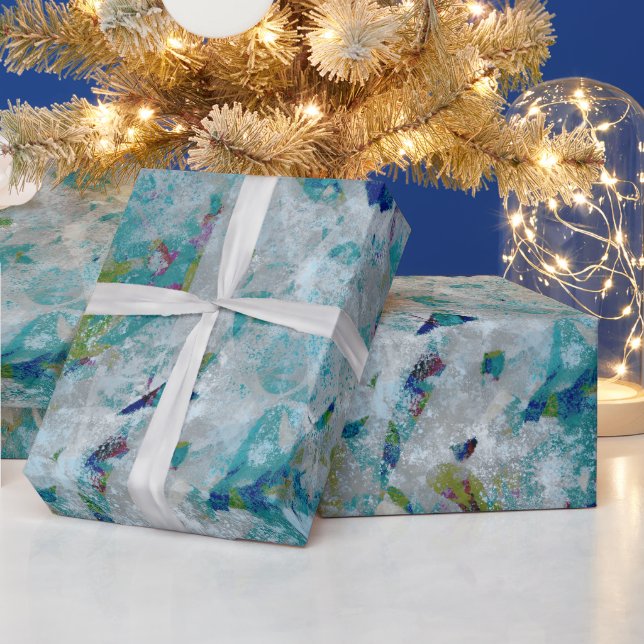 Original Modern One Of A Kind Abstract Art Design Wrapping Paper (Holidays)