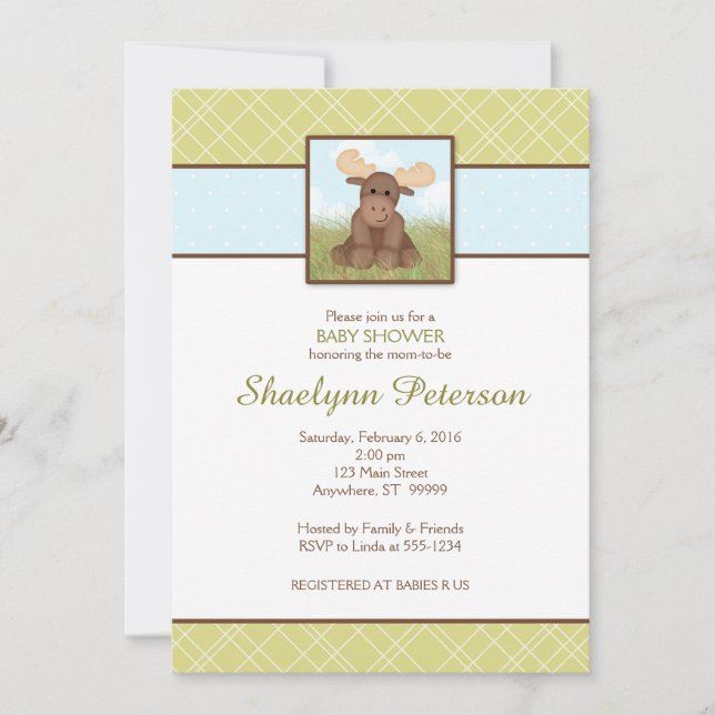Original Moose Baby Shower Invitation (Front)