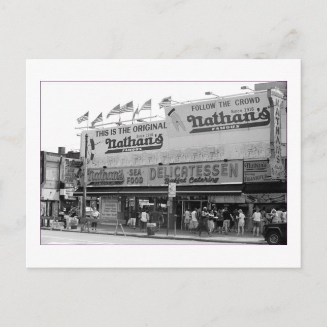 Original Nathan's Hot Dogs (Coney Is., NY) Postcard (Front)