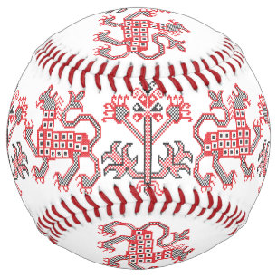 Original National Red cross-stitch lion ornament Softball