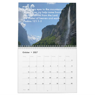 Original Nature Photography Custom Text Scripture Calendar