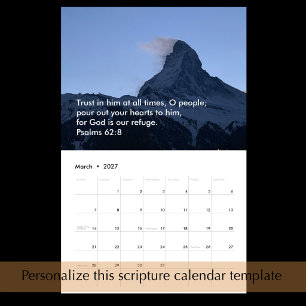 Original Nature Photography Custom Text Scripture Calendar