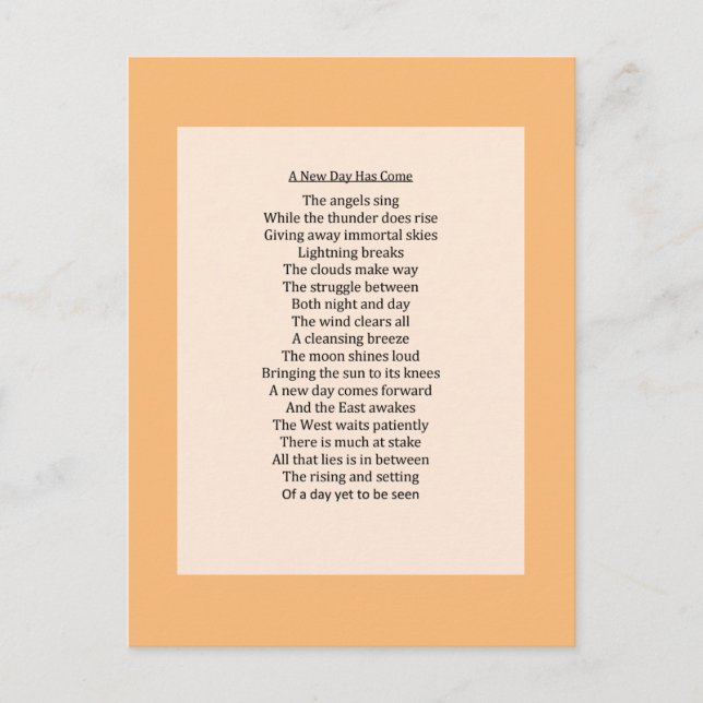 Original Nature Poem Holiday Postcard (Front)