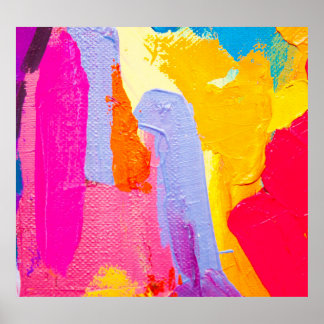 Original Oil Painting: Colourful Abstract Poster