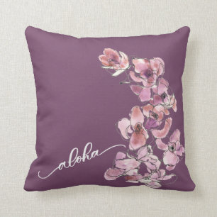 Original Orchid Aloha Throw Pillow 16" x 16"