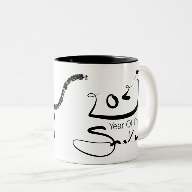 Original painting 2 Snake Chinese New Year 2025 TM Two-Tone Coffee Mug (Front Right)