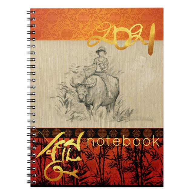Original painting Child Ox Year 2021 NB Notebook (Front)