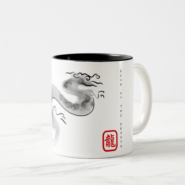 Original Painting Chinese Dragon Year Birthday 2TM Two-Tone Coffee Mug (Front Right)