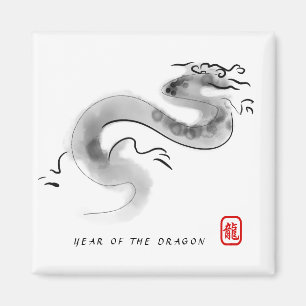 Original Painting Chinese Dragon Year Birthday SqM Magnet