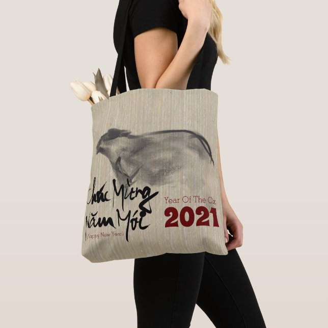 Original Painting OX Vietnamese New Year 2021 AoTB Tote Bag (Close Up)