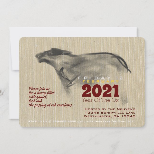 Original Painting OX Vietnamese New Year 2021 PI (Front)