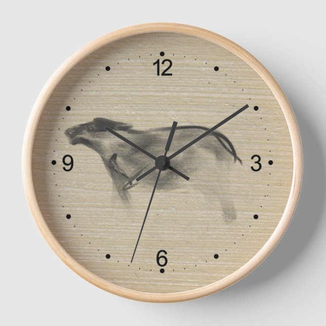 Original Painting Water buffalo OX New Year Zodiac Clock (Front)