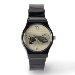 Original Painting Water Buffalo Ox Year Zodiac W2 Watch