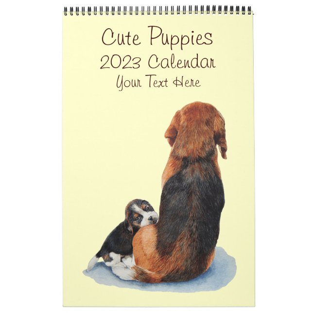 original paintings of cute puppy dogs 2023 calendar (Cover)