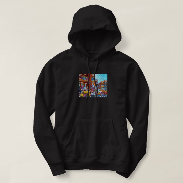 ORIGINAL PAINTINGS OF MONTREAL FOR SALE WINTER SCE HOODIE (Design Front)