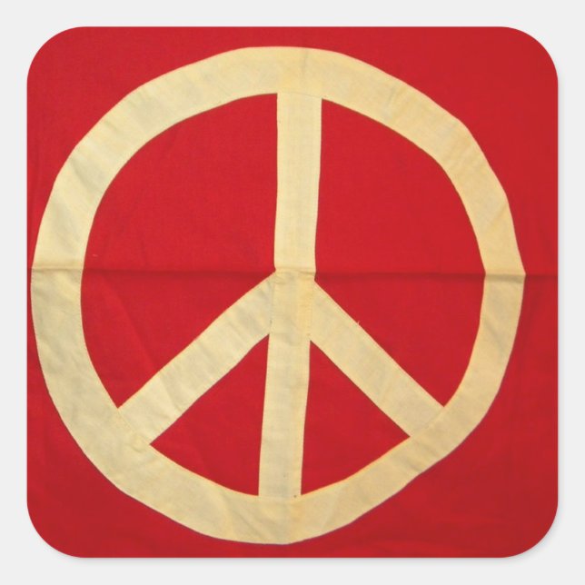 Original Peace Sign Flag Square Sticker (Front)