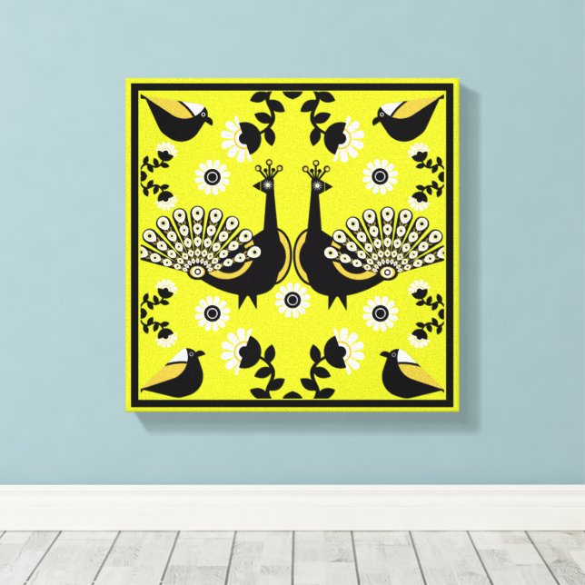 Original Peacock Art Home Decor (Insitu(Wood Floor))