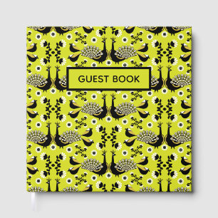 Original Peacock Art Home Decor Guest Book