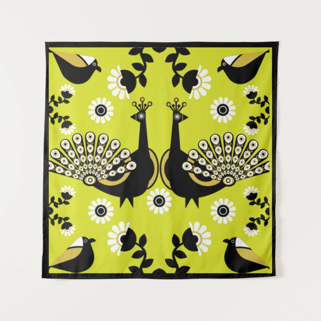 Original Peacock Art Home Decor Tapestry (Front)