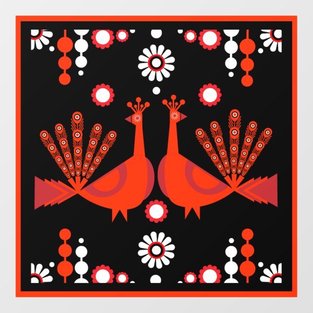 Original Peacock Art Home Decor Window Cling (Sheet)