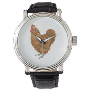 Original pen and ink drawing of a chicken watch