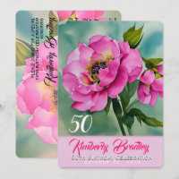 Original Peony F watercolors 50th Birthday Party I