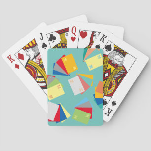 original & personalised initials, colourful playing cards