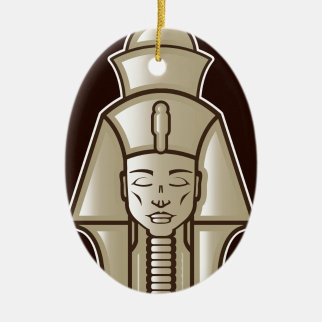 Original pharaoh egyptian ruler ceramic tree decoration (Front)