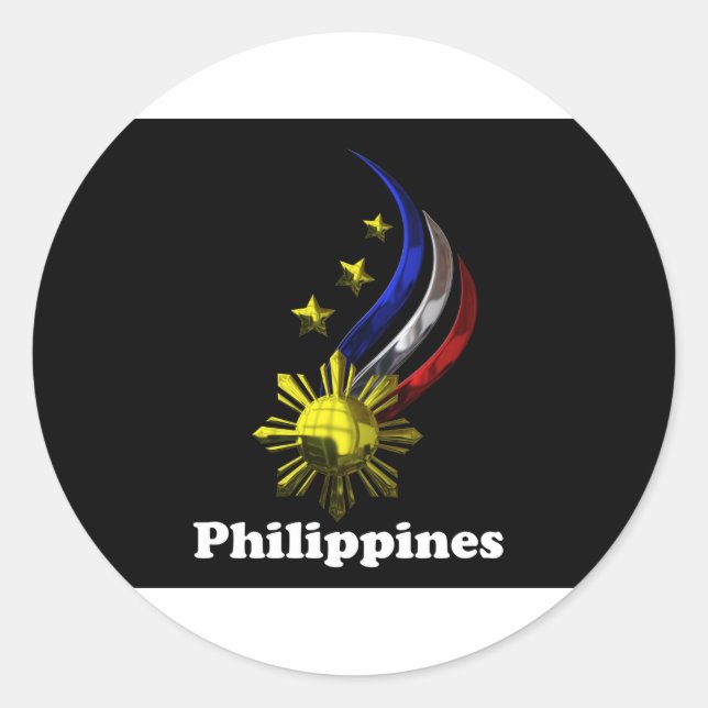 Original Philippine Logo. Mabuhay Pilipinas ! Classic Round Sticker (Front)