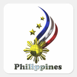 Original Philippine Logo. Mabuhay Pilipinas ! Square Sticker