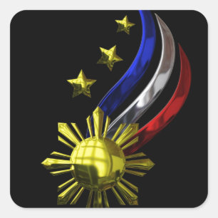 Original Philippine Logo. Mabuhay Pilipinas ! Square Sticker
